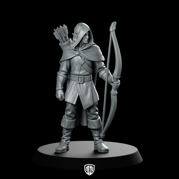 Male Half Elf Ranger With Longbow Miniature
