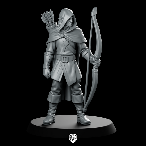 Male Half Elf Ranger With Longbow Miniature