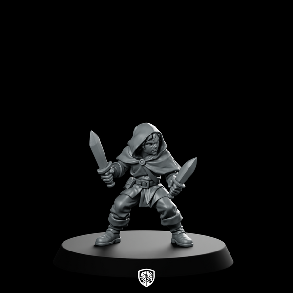 Male Halfling Rogue With Short Sword Miniature