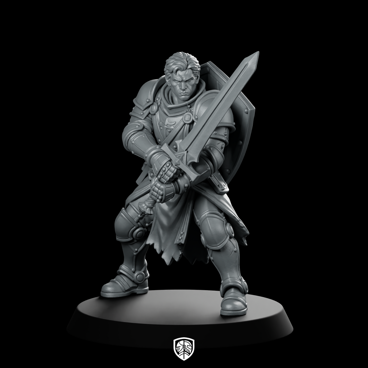 Male Human Fighter Knight With Longsword Miniature