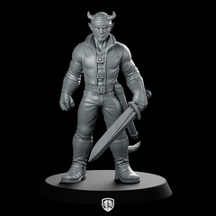 Male Tiefling Rogue With Sword Miniature