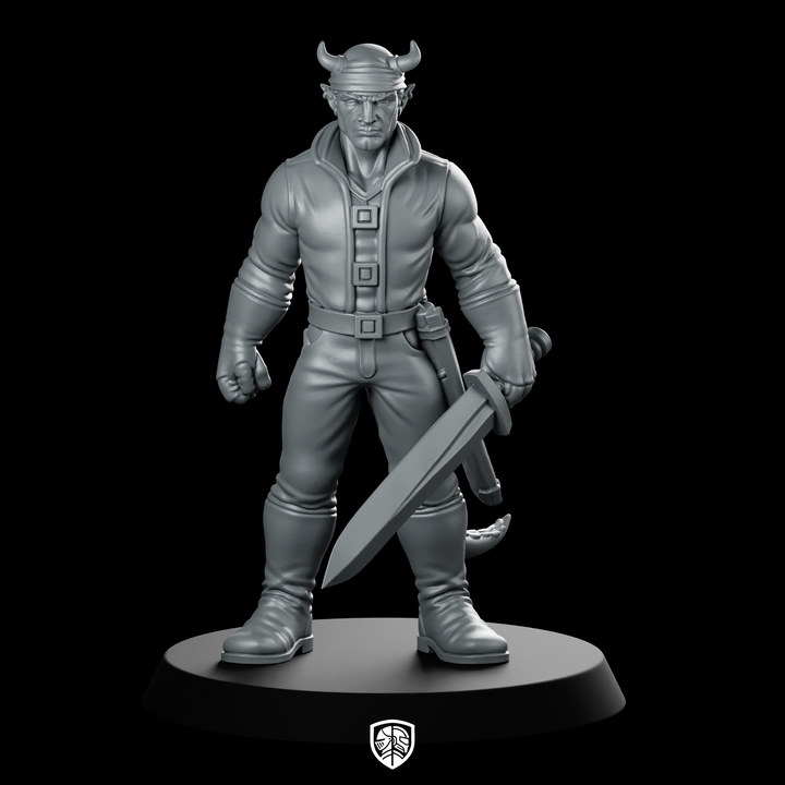 Male Tiefling Rogue With Sword Miniature