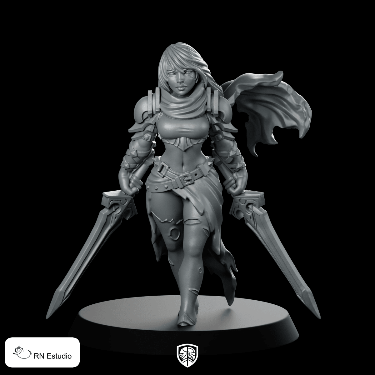 Melisa One Piece Miniature Dual Blade Rogue - RN Estudio - We Print Miniatures