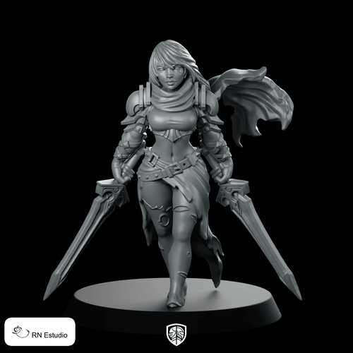Melisa One Piece Miniature Dual Blade Rogue - RN Estudio - We Print Miniatures