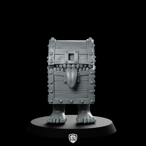 Mimic Chest With Tongue Out Miniature Monster