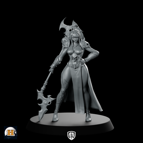 Morva 32 Miniature Dark Warrior Female Skull