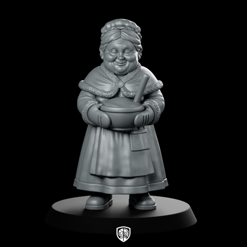 Mrs Claus With Mixing Bowl Miniature Christmas
