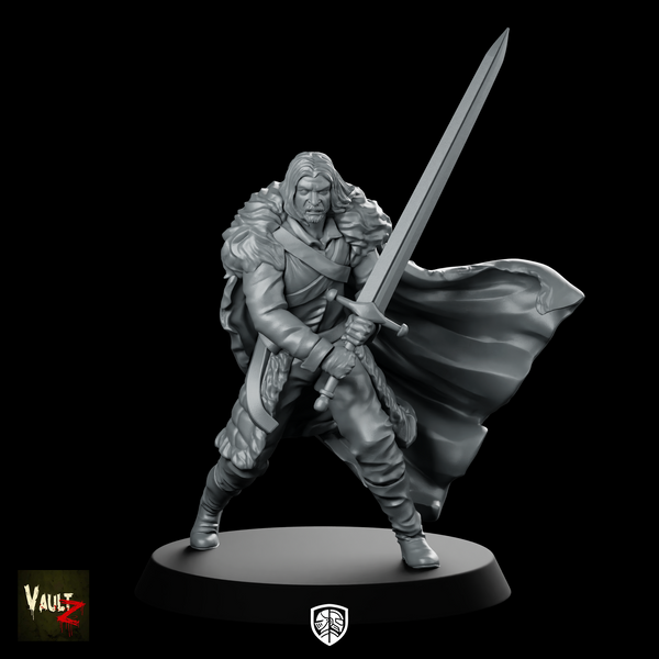 Norric Greatsword Miniature Cloaked Swordsman Warrior Fighter