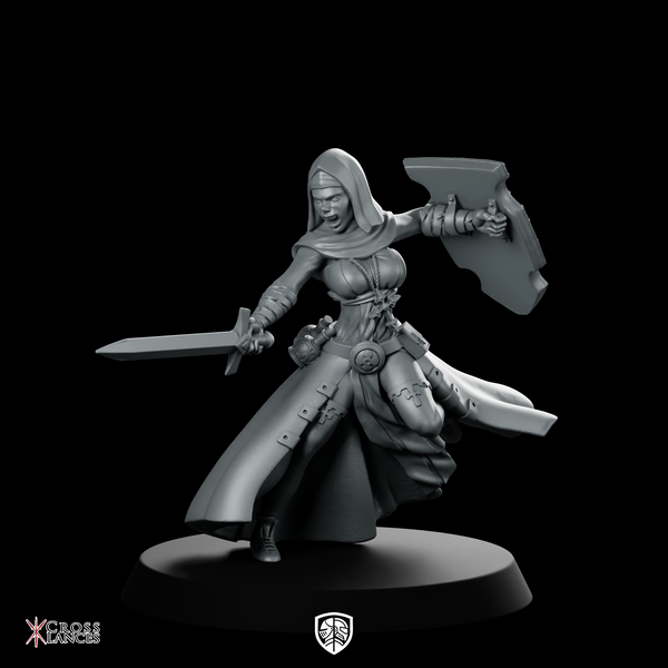 Novice Miniature Battle Nun Sword Shield