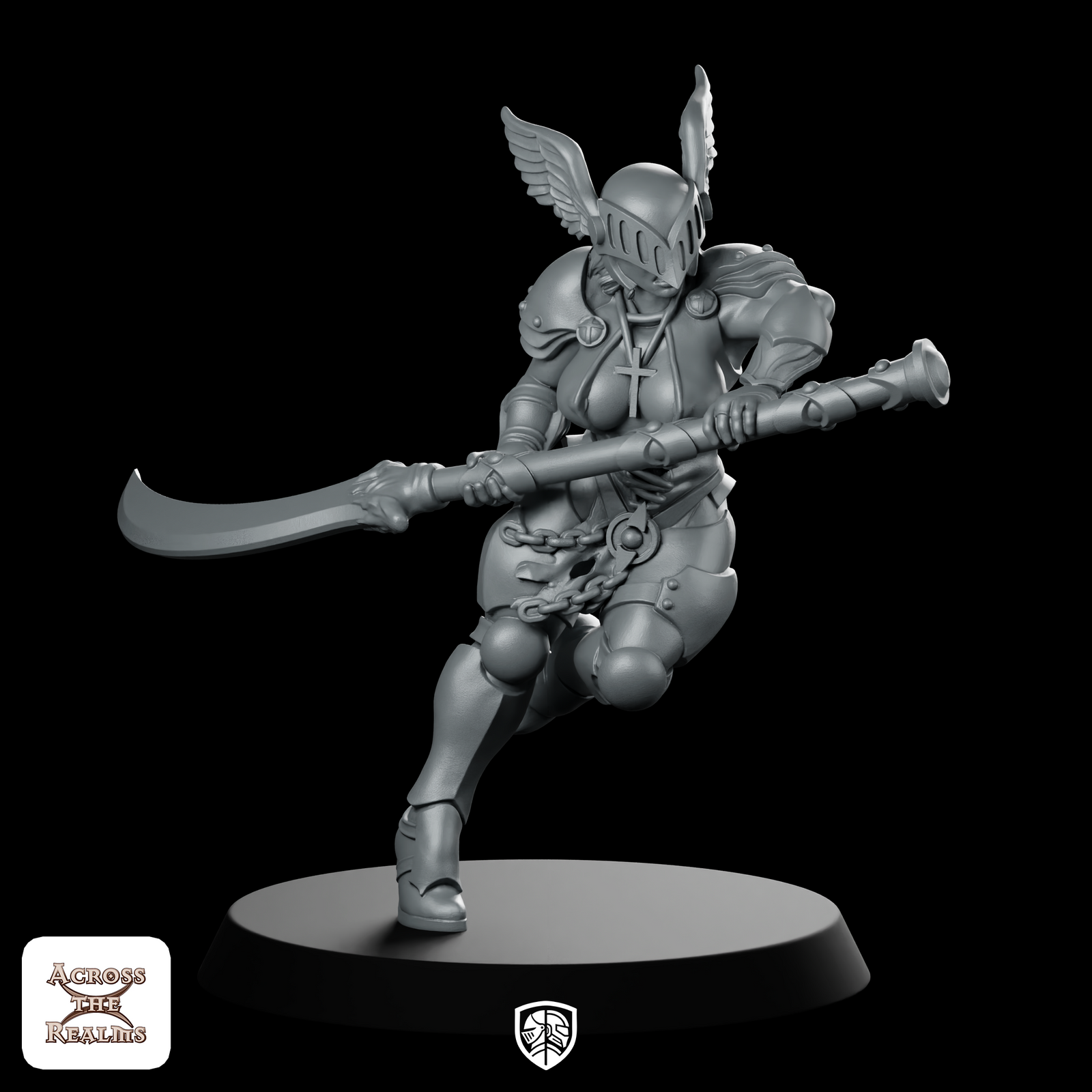 Nun Paladin Running Miniature Winged Helm Paladin