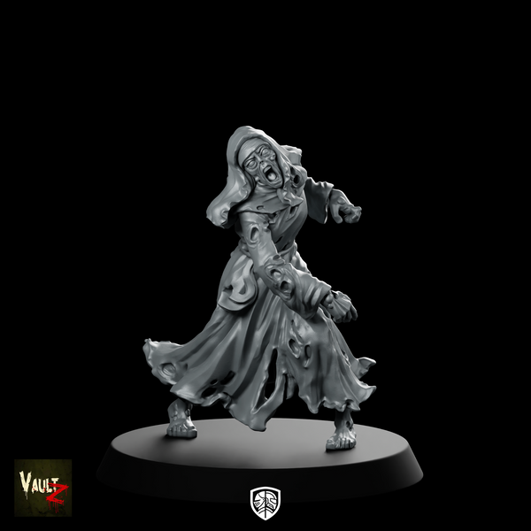 Nun Zombie 2 WPM Miniature Undead Zombie