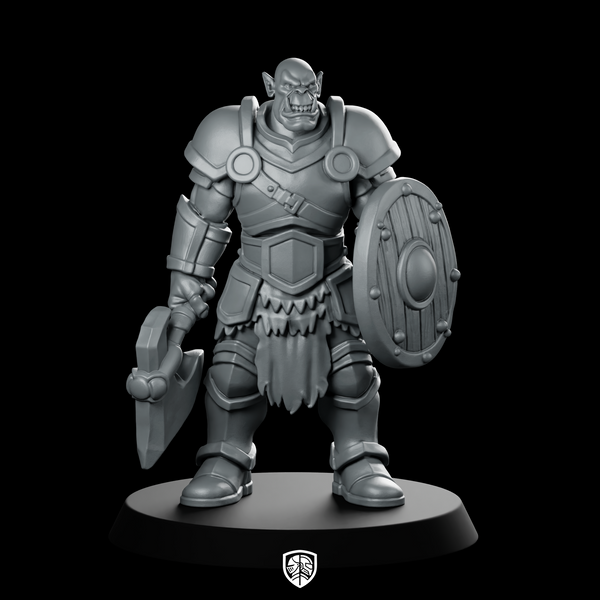Orc Warrior With Axe And Shield Miniature