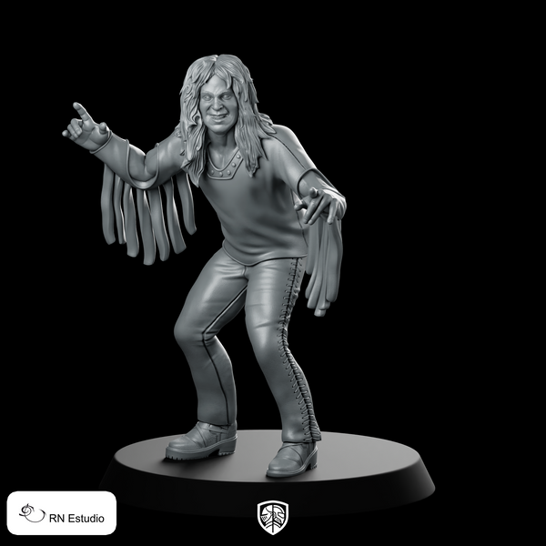 Ozzy Rock Bard Miniature Fringed Leather Performer