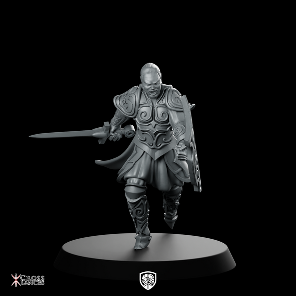 Paladin Man Miniature Sword Shield Warrior