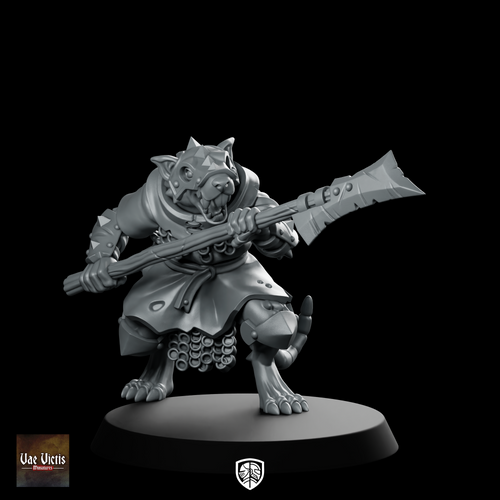 Ratfolk 02 Miniature Ratman Halberdier