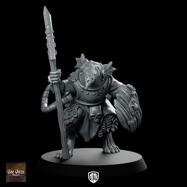 Ratfolk 04 Miniatures Ratman Spearman Shieldbearer