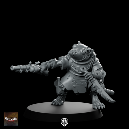 Ratfolk 05 Miniatures Ratman Gunner Duelist