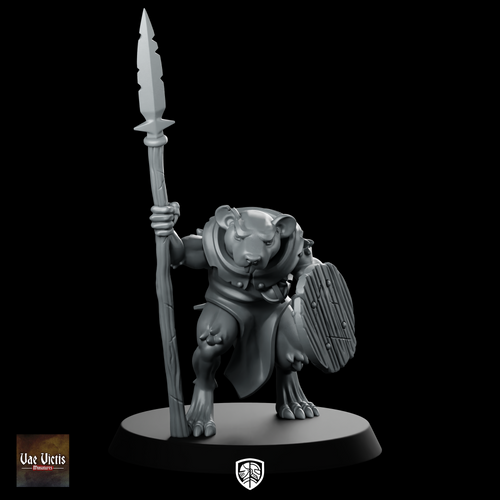 Ratman Pre Built 07 Miniatures Bearfolk Spearman
