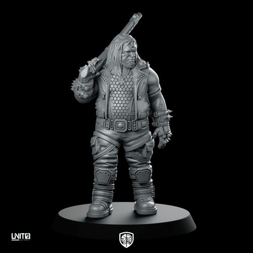 Rex “Grindlord” Kruger V1 Product Render Miniature - UNIT9 - We Print Miniatures