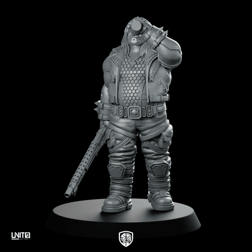 Rex “Grindlord” Kruger V2 Product Render Miniature - UNIT9 - We Print Miniatures