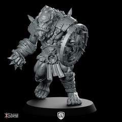 Shadow Ork 3 Miniature Orc Brute Shield
