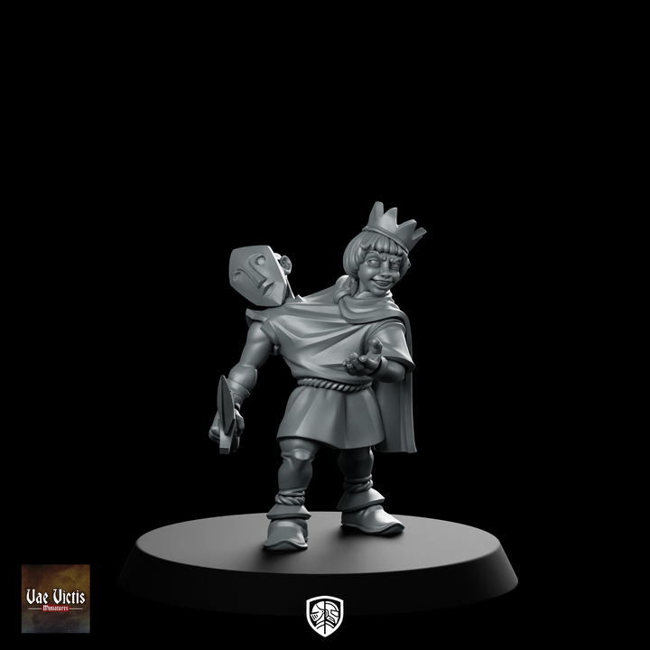 Siblings Miniature Crowned Child Masked Knight
