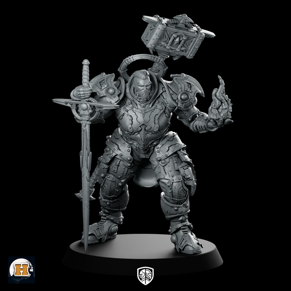 Sir Gingalain 32Mm Miniature Armoured Battlemage Paladin