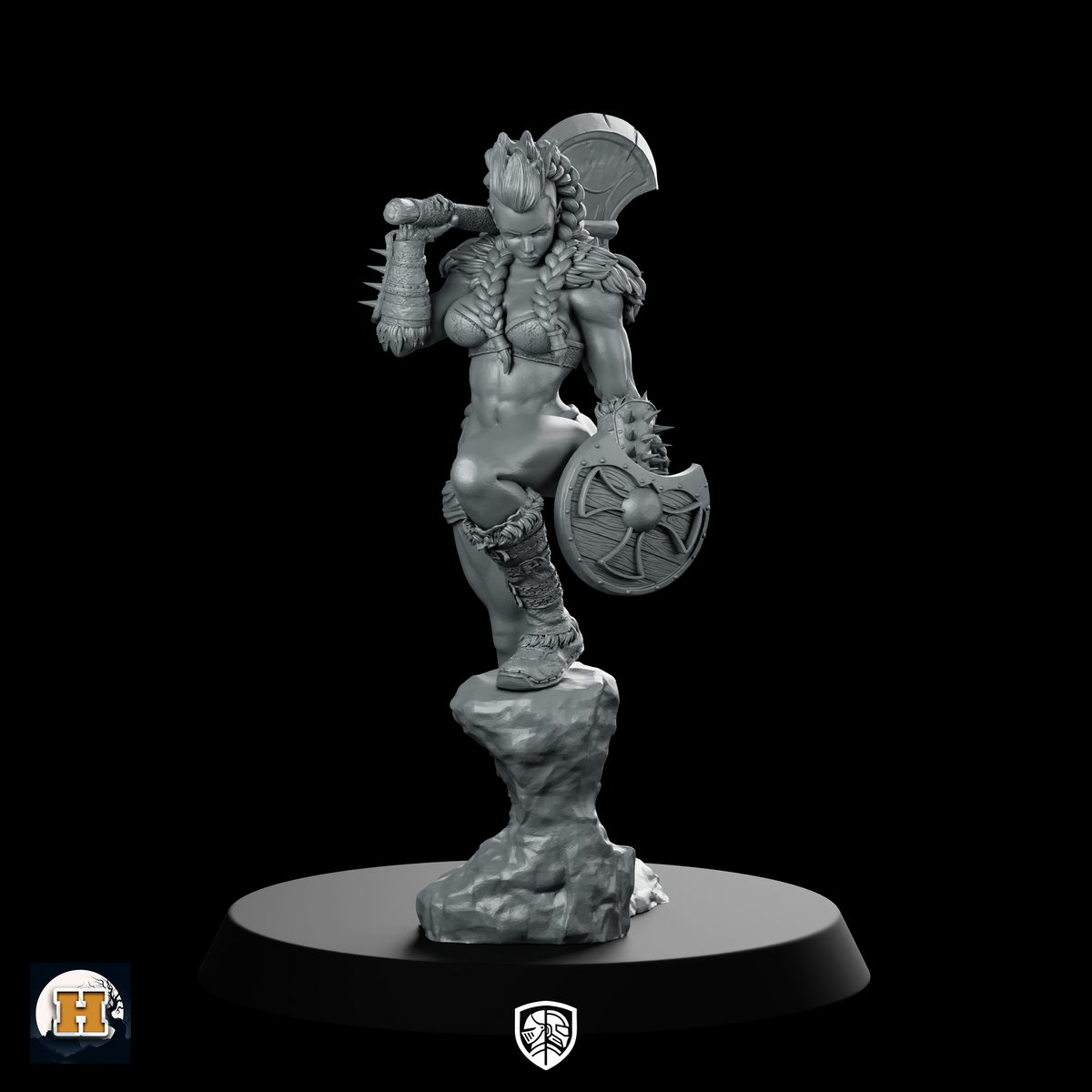 Skorra Bloodfist 32 Miniature Female Barbarian Warrior