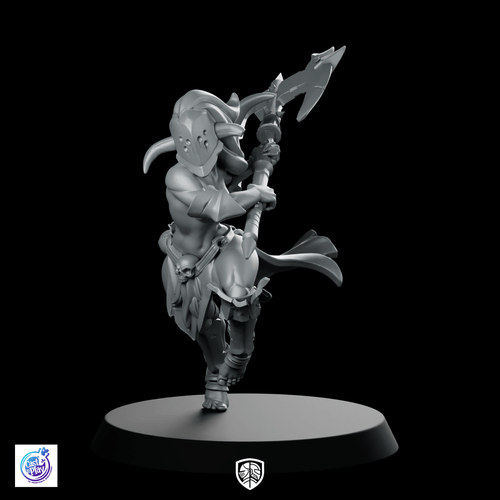 Skull Collectors F Miniature Horned Spearwoman - CastNPlay - We Print Miniatures