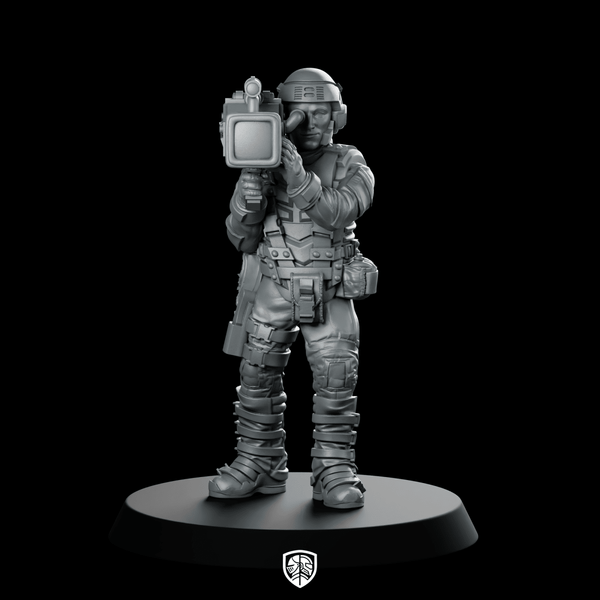 Space Borne Infantry Media A Operator Gunner - Papsikels Miniatures - We Print Miniatures