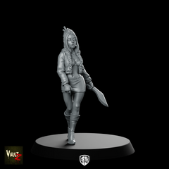 Survivor2 Miniature Survivor Woman Machete Braided Hair
