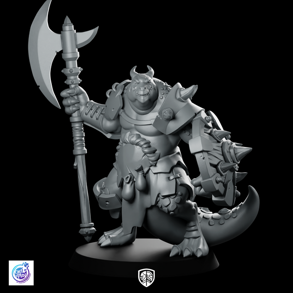 Swolbolds A Miniature Lizardfolk Halberd Warrior