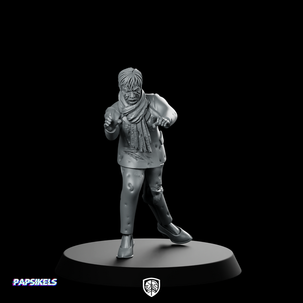 Town Zombie 6 Infected Civilian Zombie Shambling