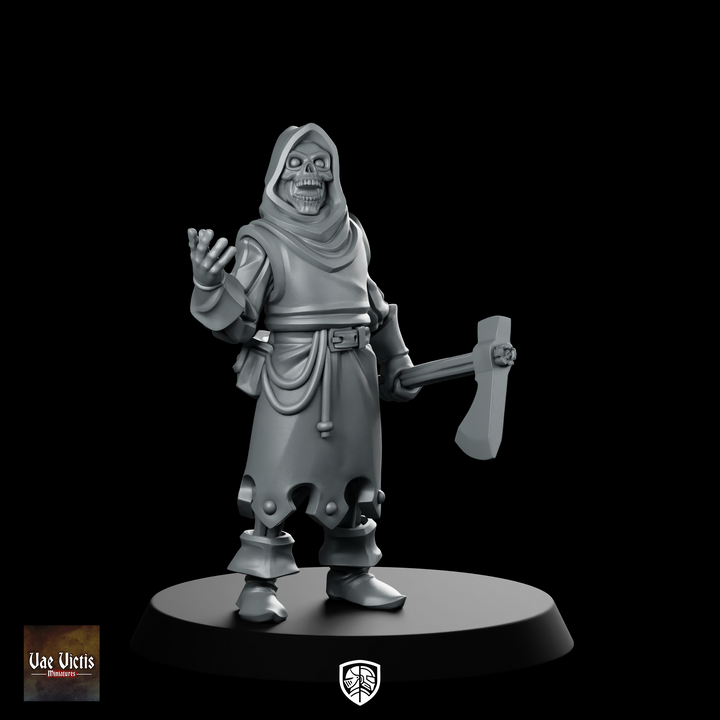 Undead Guard Eyes Miniatura Scheletro con Tunica e Ascia