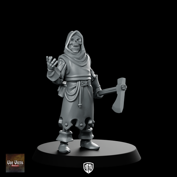 Undead Guard Miniature Skeleton Robed Axe Warrior