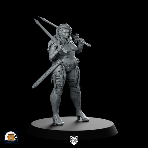 Valora Bloodstrike 32 Miniature Female Barbarian Warrior
