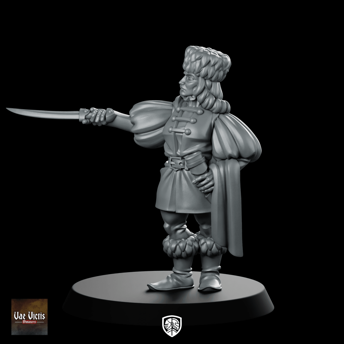 Fantasy Cossack Leader Miniature - Vae Victis - We Print Miniatures