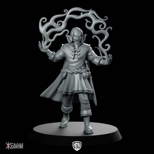 Warlock Man Miniature Elf Mage