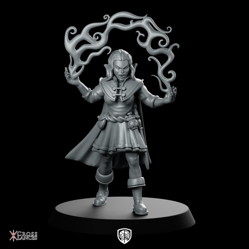 Warlock Woman Miniature Elven Spellcaster Sorceress