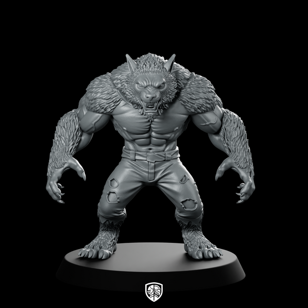 Werewolf Crouching With Claws Out Miniature Beast