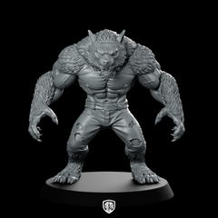Werewolf Crouching With Claws Out Miniature Beast