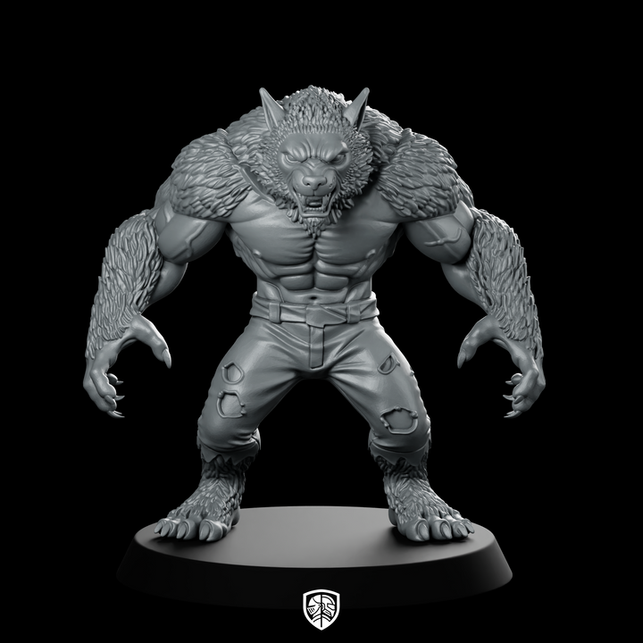 Werewolf Crouching With Claws Out Miniature Beast