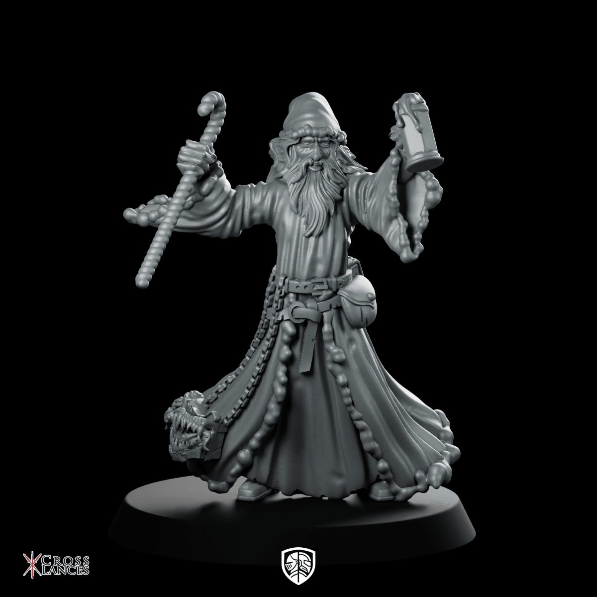 Wizard Christmass Miniature Wizard Mage Alchemist - CrossLances - We Print Miniatures