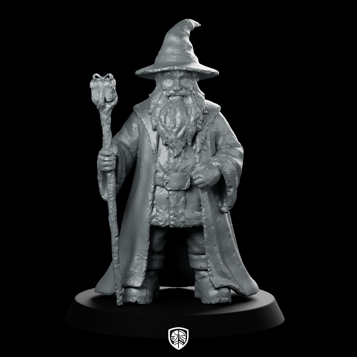 Wizard Figure 3D Model Dwarf Wizard Miniature