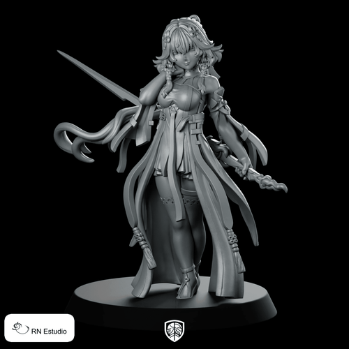 Wuwa Changli Product Render Miniature Sword Maiden - RN Estudio - We Print Miniatures