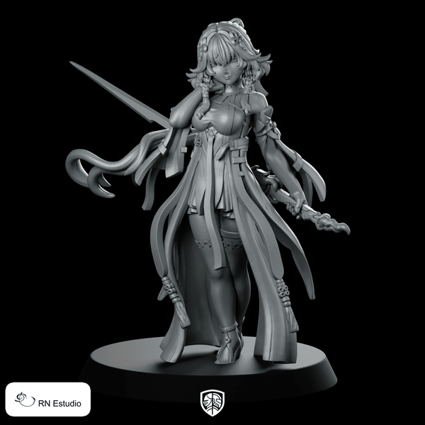 Wuwa Changli Product Render Miniature Sword Maiden - RN Estudio - We Print Miniatures