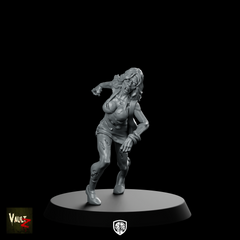 Zombie3 WPM Miniature Female Zombie Lurching Undead