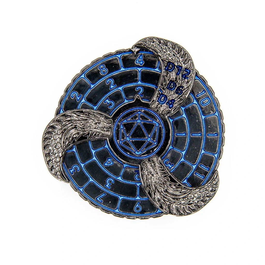Prophecy Wheel | Dice Spinner | Black & Blue - Tabletop Dominion - We Print Miniatures