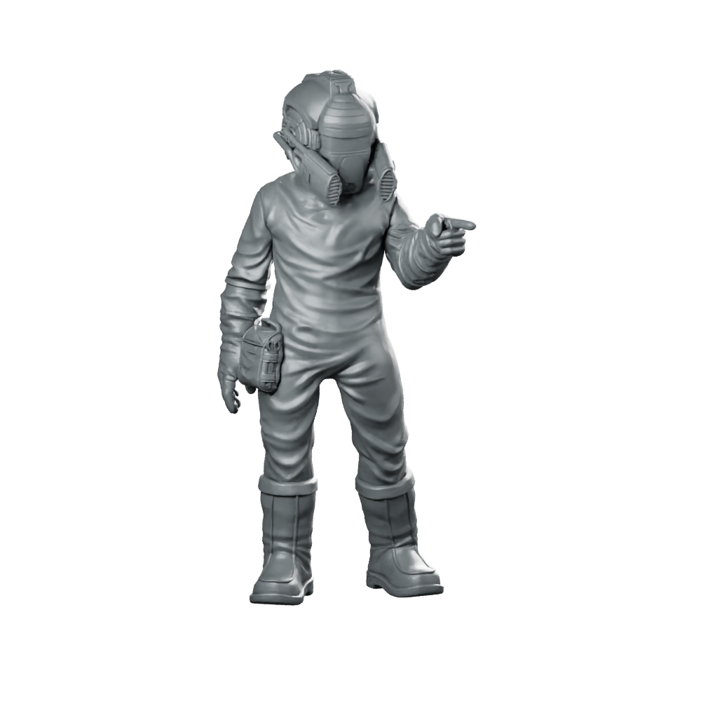 Protein Farmer 3 Miniature Sci-Fi Hazmat Smuggler Miniature 360 Spin 01