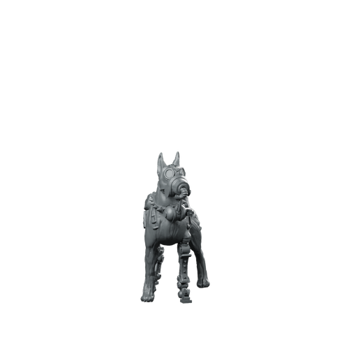 Trench Soldier Psycho Dog DKOK Miniature Companion Cyberpunk Miniature 360 Spin 01